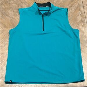 Men’s Sleeveless Teal Zip-Up Vest